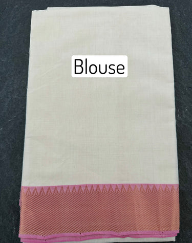 Handwoven Mangalgiri Cotton Saree | White | Gold Zari | Handwoven | Ships from California